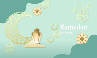 Ramadan Kareem of islamic festival design with islamic decorations vector