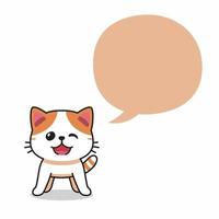 Cartoon character exotic shorthair cat with speech bubble vector