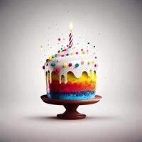 Birthday cake with candles. Illustration photo