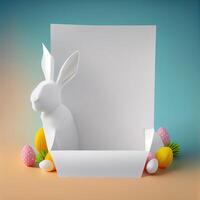 Easter background with empty white paper nature. Illustration photo