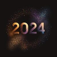 2024 sparkles banner on dark background. Illustration photo