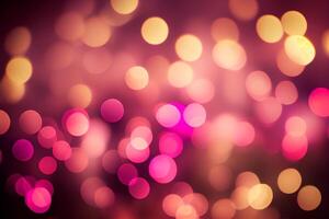 Pink bokeh romantic background. Illustration photo