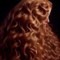 Beautiful Long Curly Hair background. Illustration photo