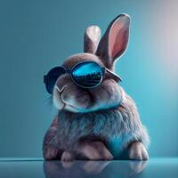 Cool rabbit in sunglasses. Illustration photo