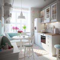 Modern Minimalist Kitchen Interior Design. photo