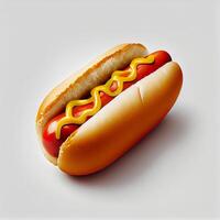 Hot Dog on the White Background. photo