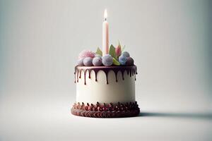 Birthday cake with candles. Illustration photo