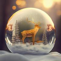 de cerca vaso Navidad pelota con dorado metal. ilustración generativo ai foto