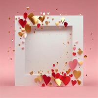 Pink Valentines Day Greeting Card Love Background. Illustration photo