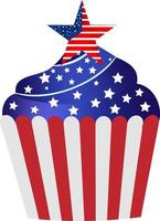 4th of July Cupcake Clipart vector