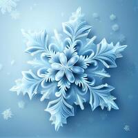 Blue Abstract Background with Snowflake. photo