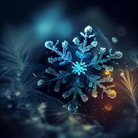 Blue Snowflake Background. photo