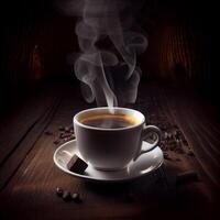 taza de capuchino café con oler café. ilustración generativo ai foto