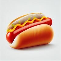 Hot dog on white background. Illustration photo