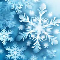 Blue Abstract Background with Snowflake. photo