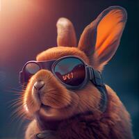 Cool rabbit in sunglasses. Illustration photo