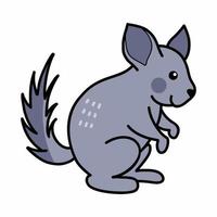 Chinchilla on  white background. Illustration for child in cartoon style. vector