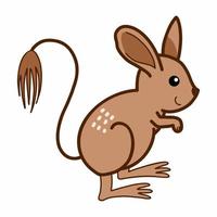 Funny jerboa. Drawing for children in doodle style. Small rodent. vector