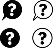 Question mark sign icon set . Help symbol. Faq sign vector