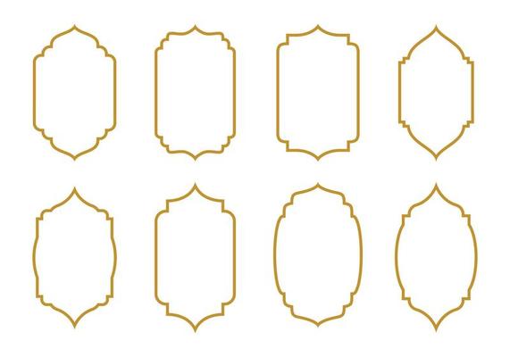 Oriental style Islamic windows and arches collection
