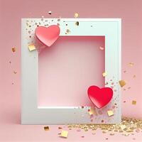 Pink Valentines Day Greeting Card Love Background. Illustration photo