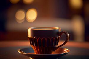 Cup of hot black coffee. Illustration photo