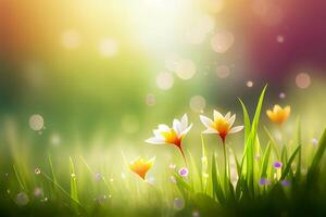 Spring natural floral field background. Illustration photo