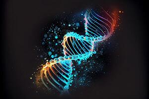 abstract lights vivid thin DNA double helix. Illustration photo