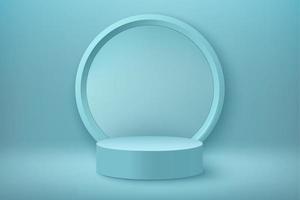 Abstract 3D realistic blue empty round podiums. Minimal scene for product display presentation. Award ceremony concept. Abstract scene with cylindrical podiums vector