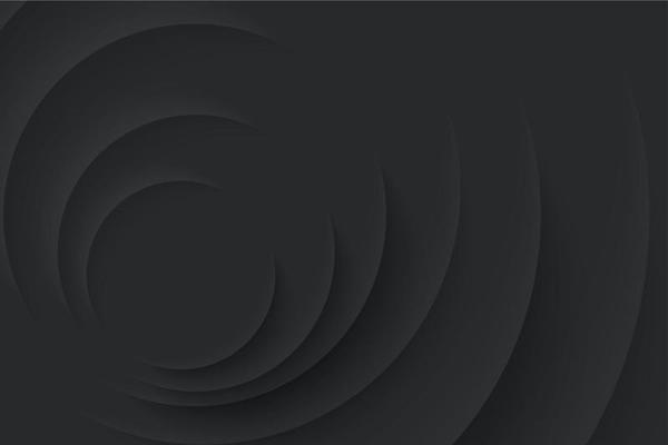 Soft, clear and simple futuristic neumorphism shape elements design. Minimalistic black background. Abstract 3D circle papercut layer wallpaper