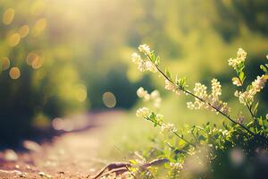 Spring natural floral field background. Illustration photo