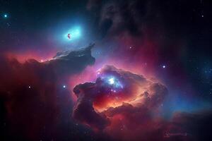 space background with nebula and stars environment map. Illustration photo
