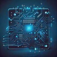 background with quantum computer technologies. Illustration photo