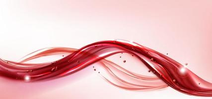 Red flowing liquid splash realistic juice or wine vector