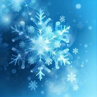 Blue Abstract Background with Snowflake. photo