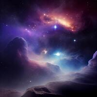 space background with nebula and stars environment map. Illustration photo
