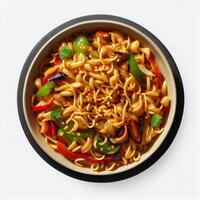 Schezwan noodles or szechuan vegetable. Illustration photo