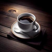 Cup of hot black coffee. Illustration photo