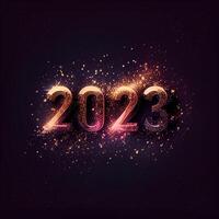 2023 sparkles banner on dark background. Illustration photo