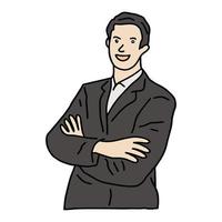 Illustration icon of gesture man doing presentation at meeting. really good for icon of powerpoint, presentation icon for your business vector