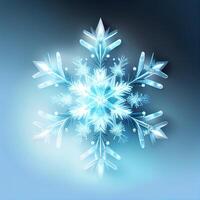 Blue Abstract Background with Snowflake. photo