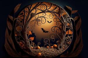 Halloween spooky background. Illustration photo