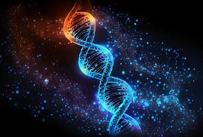 abstract lights vivid thin DNA double helix. Illustration photo