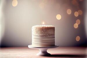 Birthday cake with candles. Illustration photo