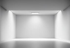 White studio room background with spotlight on. Illustrator photo