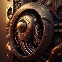 Abstract Technical Background in Steampunk Style photo