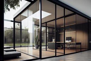 moderno minimalista habitación interior diseño. generativo ai foto