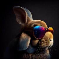 Cool rabbit in sunglasses. Illustration photo
