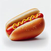 Hot Dog on the White Background. photo