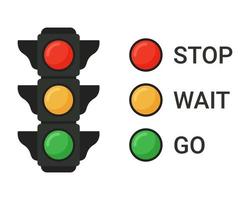 Road traffic light for traffic control. Vector illustration.